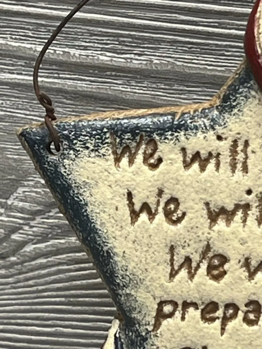Rustic Patriotic USA Star Hanger Reagan Quote 6.5” Resin Americana 4th of July